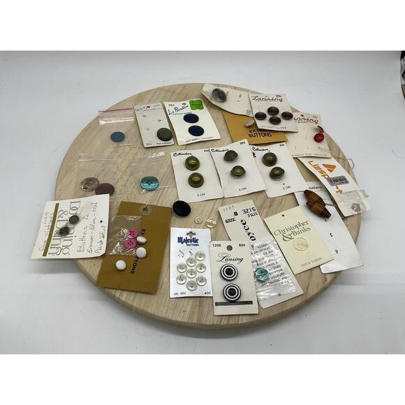 Unbranded Other - Vintage Sewing Buttons Lot On Cards Lansing Costumakers Multi-Color Plastic